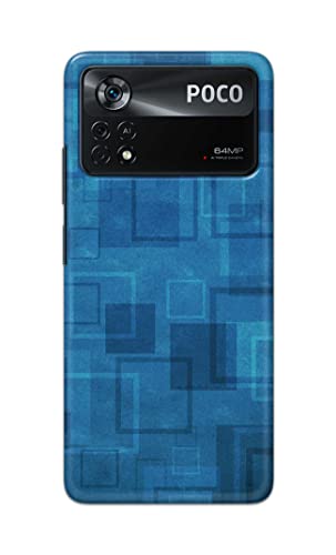 Image of Printed Hard Back Cover Case for Mi Poco X4 Pro 5G Back Cover (Plain Azure Blue) -702