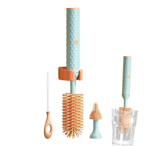 Cepillo eléctrico para biberones, cepillo limpiador de biberones, limpiador giratorio de biberones, cepillos de limpieza multiusos, herramientas de limpieza resistentes al agua, perfectas para limpiar
