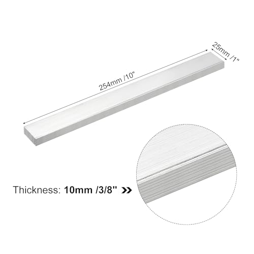 Image of uxcell Square Aluminum Flat Bar, 3 /8 inch Thick 1 inch Width 10 inch Length Square Aluminum Bar 6061 Aluminum Flat Plate, 10 x 25 x 254mm T6511 Solid New Mill Stock for Industrial Building