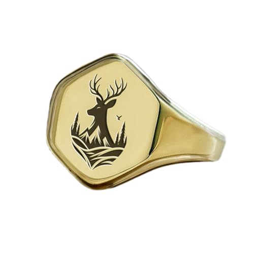 Bague cerf hexagonale hypoallergénique pour peaux sensibles