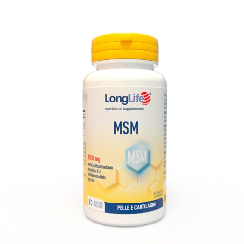 LongLife® MSM | MSM con vitamina C e bioflavonoidi | 2000mg OptiMSM® per dose giornaliera | Alto dosaggio | Vegano e senza glutine