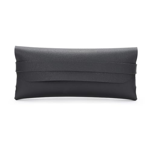 Image of Faux Leather Pen and Pencil Case with Tuck in Flap Stationery Bag for Student Lightweight Design (Faux Leather,Black /FL)