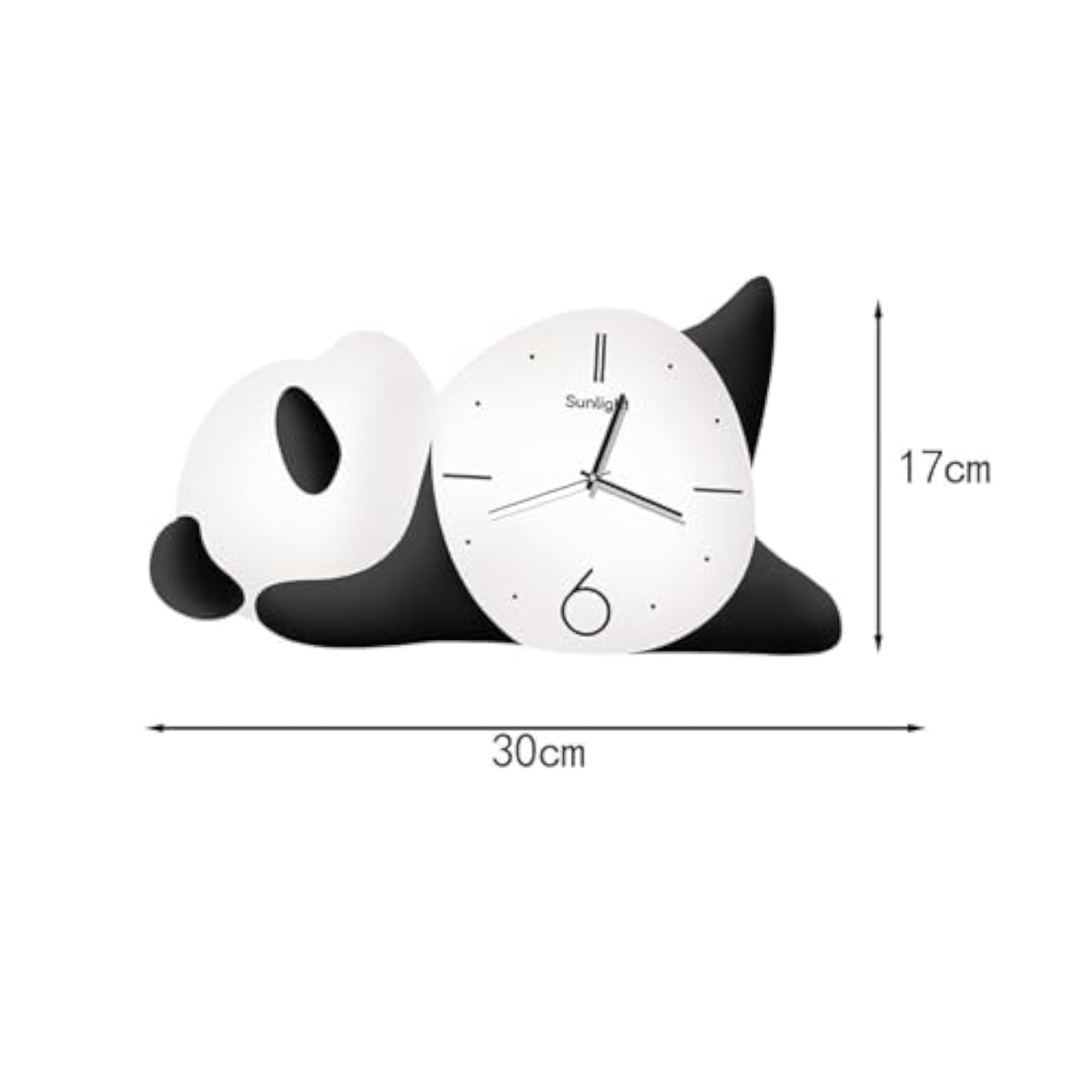 Practical Bedside Table with Panda Shape Wall Clock