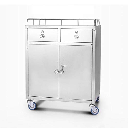 QUSYZD Gabinete de Acero Inoxidable, Carro rodante, Equipo de cirugía clínica, Carro de Emergencia Manual, vehículos de Instrumentos, Acero Inoxidable 304-A,304 Stainless Steel-A