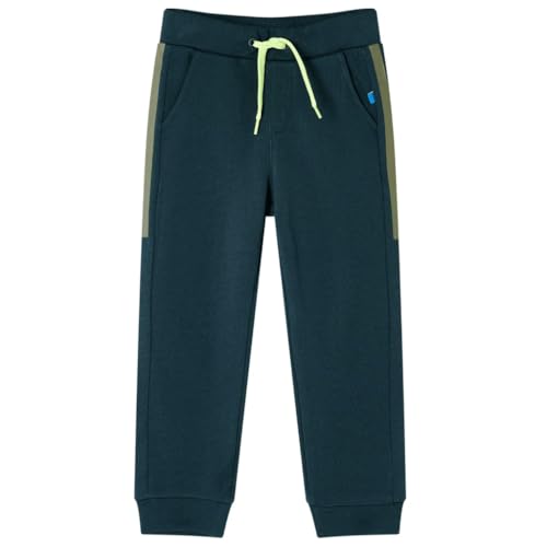 vidaXL Pantalones de Chándal Infantiles con Cordón Ropa Deportiva Verde Musgo 116