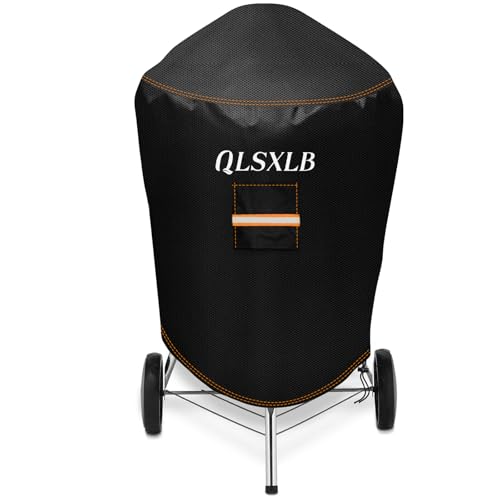 QLSXLB Housse Barbecue Exterieur Rond, Oxford 600D Robuste Bache de Protection BBQ Φ77x90cm, Couverture de Grill...