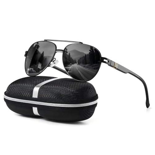 Image of Polarized Aviator Sunglasses for Men Women- Fashion Shades Retro Sun Glasses Driving Fishing Golf UV Protection