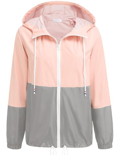 SoTeer Women's Waterproof Raincoat Outdoor Hooded Rain Jacket Windbreaker S-XXXL
