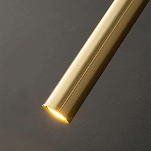 Aplique de pared de latón lineal, iluminación LED minimalista y elegante de 3W 7
