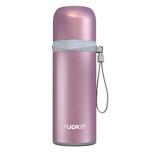 Supkit 12OZ  350ML Thermos Cup Stainless Steel Coffee Thermos Mugs Vacuum Insulated Water Bottle Keep Hot Cold for 24 Hours Perfect for Biking Camping Office Car or Outdoor Travel Purple