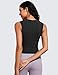 CRZ YOGA Womens Ribbed High Neck Tanks Sleeveless Fitted Basic Tops Going Out Casual Yoga Workout Shirts Black Large