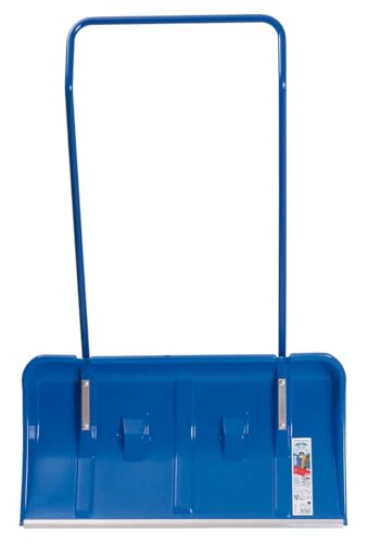 Schneeschaufel 80 cm | Schneeschieber mit ergonomischem Griff und Aluminiumkante für leichte Führung | Schneeräumer mit robuster Konstruktion für effiziente Schneeräumung auf Straßen und Plätzen |Blau