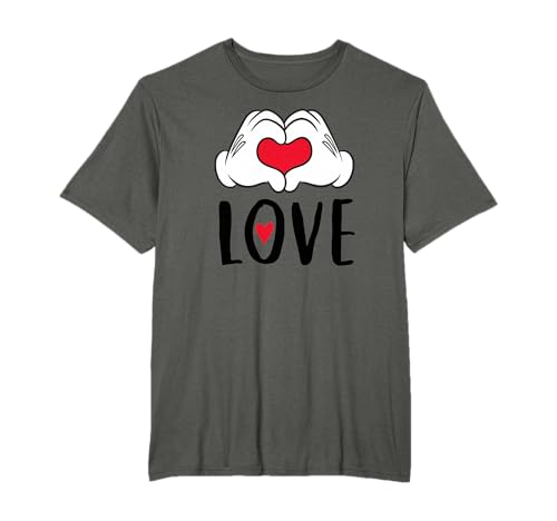 Disney Mickey and Minnie Mouse Heart Hands Love Camiseta