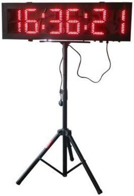 Double Sided LED Race Timing Clock Door Open Mantainence Design IP64 Cabinet 6" High Character HH:MM:SS Format Running Events Timing Clock Countdown Timer with Tripod