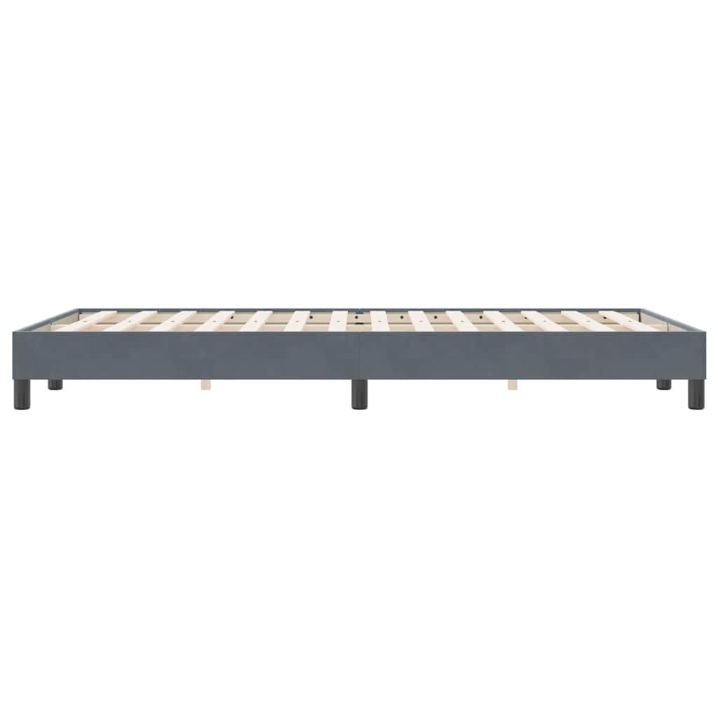 Dunkelgraues Bettgestell 120x220 cm, Samt-Polsterung, Robustes Lattenrost, modernes Design, stabil für Schlafzimmer, ohne Matratze, bequemes Platform Bed