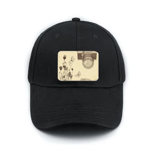 Casquette de baseball classique noire réglable style Camera Rose