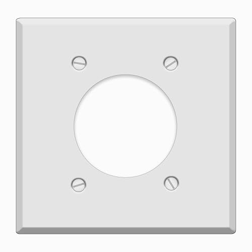 White Metal Dryer Wall Plate, 2.125