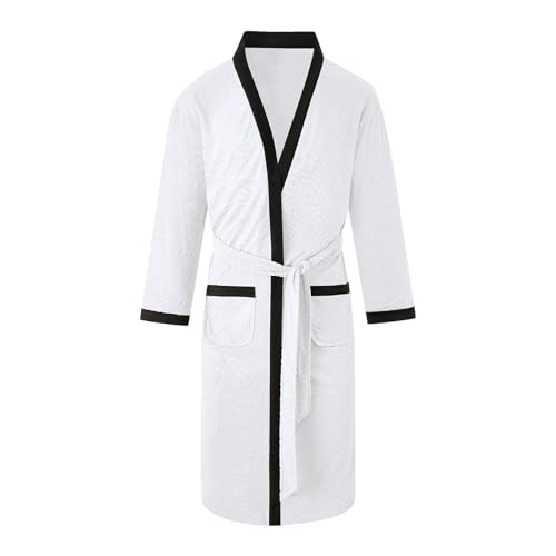 Mens Waffle Robes Womens Robes Couple Lightweight Soft Sleepwear V Neck Oversized Casual Loungewear Bathrobe Spa Robe2