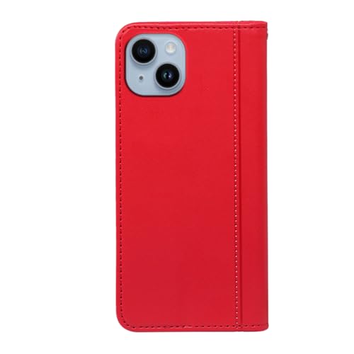iPhone14 ケース 手帳型 iPhone 14 ケース手帳型 iPhone14 手帳型ケース カバー puレザー 耐摩擦 耐衝撃 全面保護 マグネット式 スタンド機能 カード収納 手触りが良い【内側の黒いTPU】スマホケース スマホカバー(iPhone14 カバー 手帳型) (レッド)