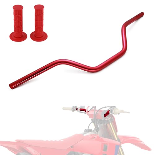BIUGERCN Manillar Medio Moto 22 mm Manillar Moto Cross con Empuñaduras para CRF RR XX XEF EC FourTrax Foreman Rancher Dirt Pit Bike Motocross Enduro ATV Quad Rojo