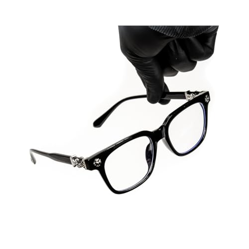 Street Knitted Classic Black Square Frame Cross Metal Shades for Men Women Retro Rectangle Trendy Unisex Hip Hop Designer Glasses Clear Lens Fashion Eyeglasses