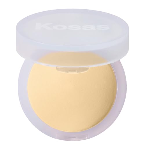 Kosas Cloud Set Face Pressed Brightening Powder - Smooths Shine Control, Coverage for Dark Undereye & Uneven Skin - Lightweight - Buttery (Sheer Brightening Yellow)