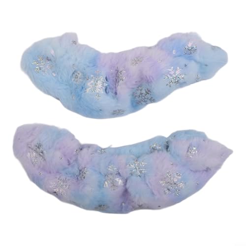 Fundas absorbentes suaves para patines de hielo para hockey y figuras protectoras, protector de toalla, color plateado (rosa azul)