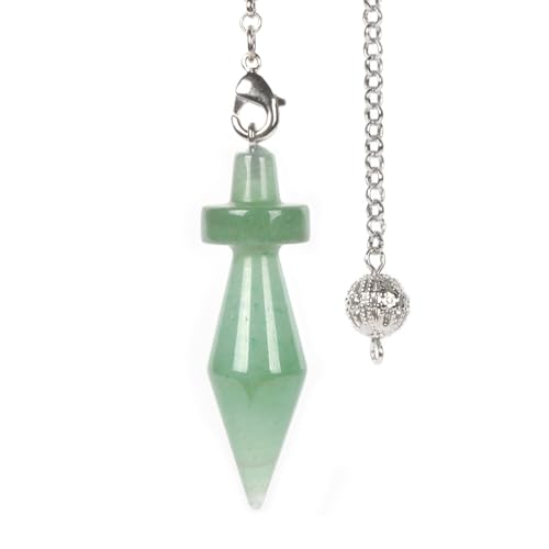 ナチュラルグリーンアベンチュリンダウジング振り子46mmクリスタルヒーリングチャクラレイキポイントバレット振り子