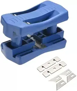 Helmik Wood Side Banding Machine Double Edge Trimmer Manual Tail Trimming Woodworking Hardware Tool for Carpenter,Plastic, PVC & Plywood /(Trim:- 15-40mm width & Thickness below 0.5mm)