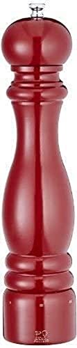 Peugeot Paris Moulin à sel manuel, Réglage mouture U'Select, Couleur : Laqué rouge sombre, Taille : 30 cm, Matière : Bois, 23652