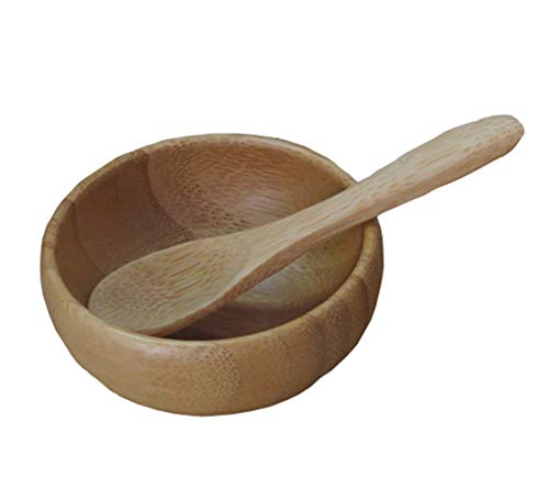 1 set di ciotola con cucchiaio di legno, per la