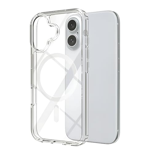 Image of Back Cover Case for iPhone Offers Mag-Safe Compatibility | Crystal-Clear Design | Camera Protection | Durable PC & TPU Construction (Transparent, iPhone 16 Plus)