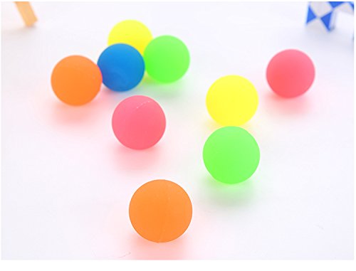 Paquete de 100 bolas rebotantes, colores surtidos, bolas de rebote de color sólido para jugar y premiar a los niños 6
