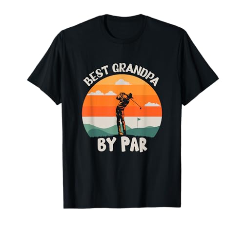 Best Grandpa By Par Golfing Retro Golfer Divertente Golf Maglietta