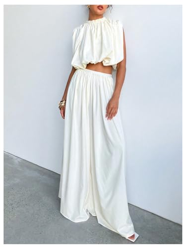 GORGLITTER Women's Baggy Wide Leg Pants High Waisted Flowy Palazzo Pants Trendy 20254