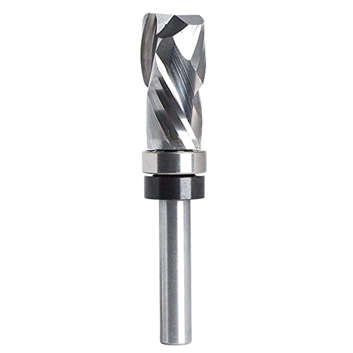 Tungsten Steel Flush Trim Router Bit 1/4 Inch Shank Spiral Cutter Router Bit Milling Cutter Bit Tool Silver