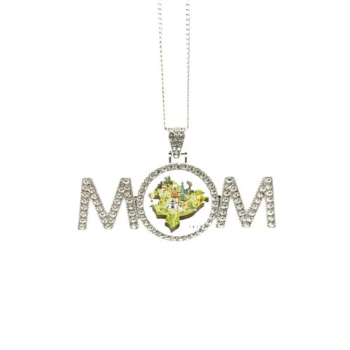 Collier Taipei carte de voyage art déco : cadeau fête des mères pour maman