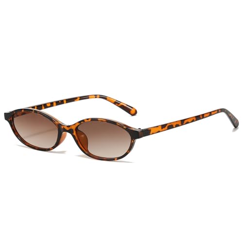 Image of Retro Cat Eye Oval UV Protection Chic Sunglasses for Women Stylish - Anti Glare UV400 Protected Designer Branded Goggles - Metal Hinges Unisex Glasses - Trendy Narrow Y2K Cateye Shades