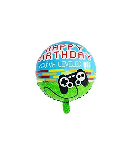 Image of 6 Pcs Game on Birthday Decoration 9th Birthday Decoration for Boys Gaming Theme Birthday Decoration Ninth Birthday Decorations Boy Game Theme Balloons (Pack of 6, Multicolor)