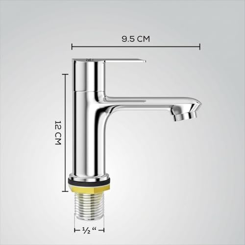 Image of GLOXY Premium Deck Mount Pillar Tap for Bathroom with Chrome Finished Lotus Lever - Single Lever Wash Basin Tap for Bathroom, Gardens & Kitchen Sinks - 10 Years Warranty