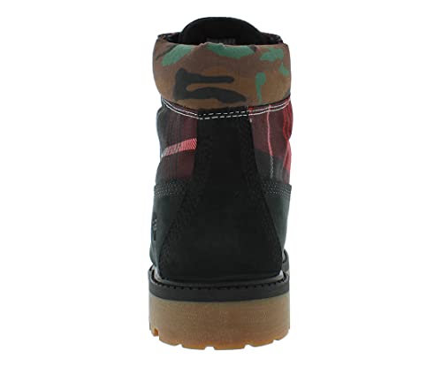 Image of Timberland Premium 6 in WP L /F GS Boys Shoes Size 5.5, Color: Black Nubuck /Core Black /Black