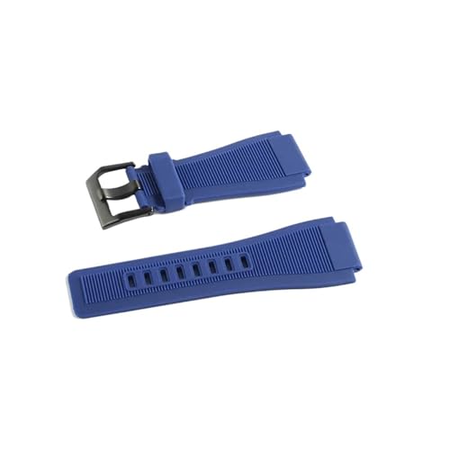 [�R�E����] MENGKE �X�g���b�v 24mm Bell &Ross BR-01 BR-03 �V���R�����v�o���h�ƌ݊�������A�c�[���t��(Blue Black buckle)