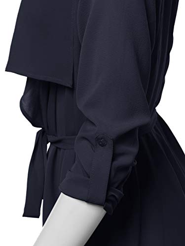 Made by Emma Women's Spring Lightweight Roll-up 3/4 Sleeve Waist Belt Woven Jacket4