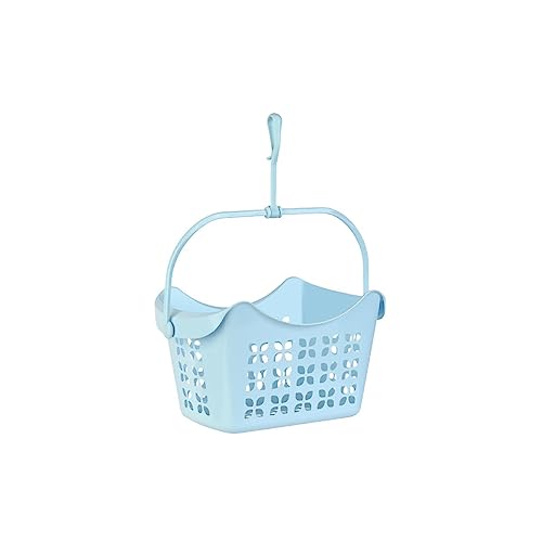 Engelland - 1 x Wäscheklammern-Korb Hängekorb mit Griff und Haken zum Auf-Hängen PP-Kunststoff L 24 x B 14 5 x H 13 cm Farbe: Blau