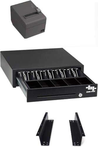 Image of Cash Drawer with Brackets, Receipt Printer, for Square Register