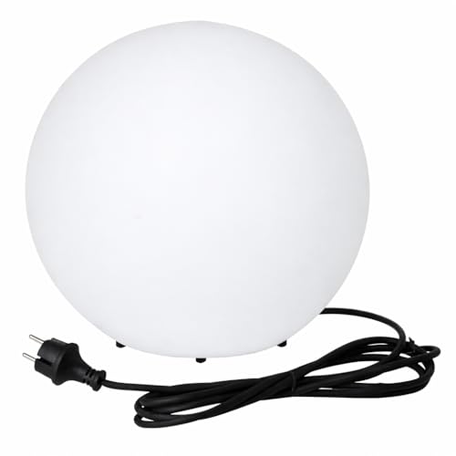 LightLogic Boule de jardin lumineuse 20 cm Blanche IP65, lampe boule extérieure E27 sans ampoule,...