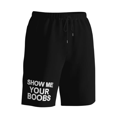 Show Me Your Boobs Men's Quick-Dry Board Shorts 7" - Swim Trunks Summer Hawaii Beach2