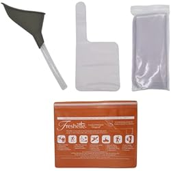 Freshette Complete Portable Female Urinary Device Kit, Vinyl Case, Reusable, Portable Women's Urinal & 12 Disposable Collection Bags Female Pee Funnel Allows Women to Pee Standing Up, Outdoor Use