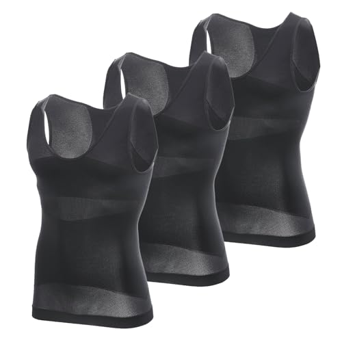 MEETYOO Compression Tank Top Men Slimming Body Shaper Vest Gynecomastia Compression Shirts Tummy Control Undershirts