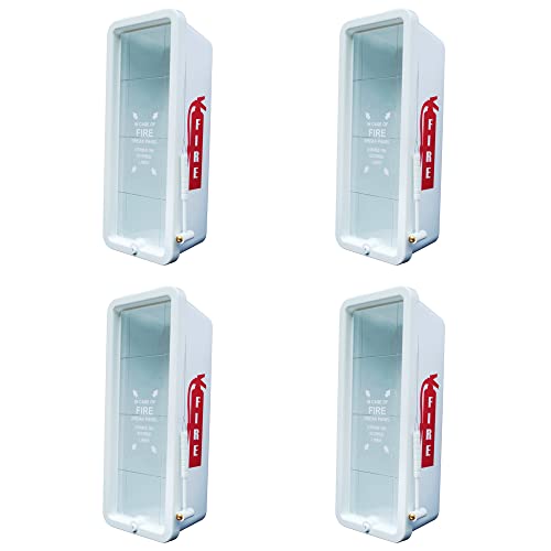 (4 Pack) 20 Lb Indoor Outdoor Plastic Fire Extinguisher Cabinets White